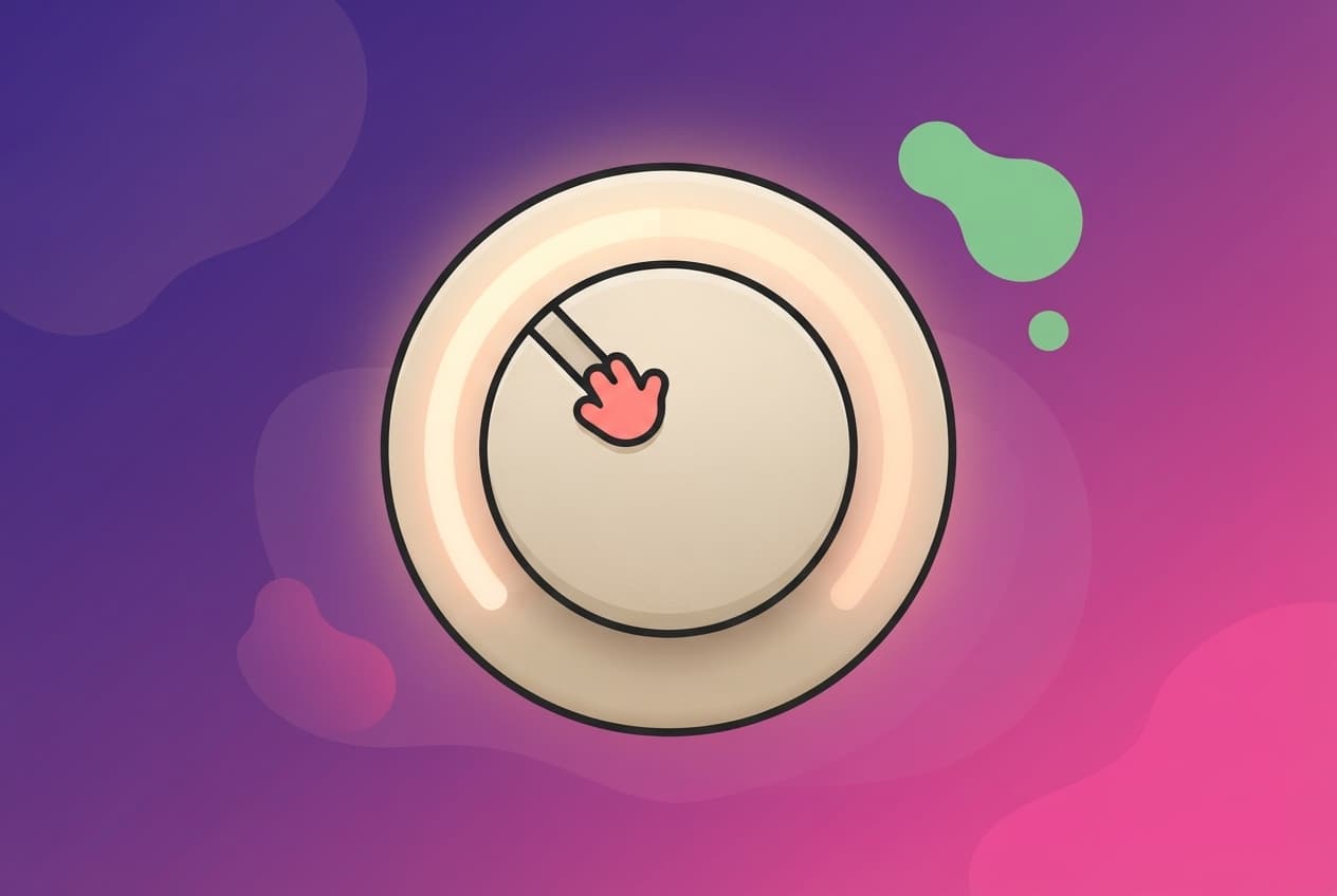 A single dial being turned down a notch on a warm gradient background, a visual metaphor for a desire baseline quietly lowered rather than switched off.